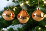 Weihnachtskugel Glas organic 3er Set apricot shiny D8-9cm