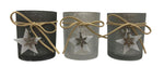 Teelichthalter aus Glas 
3er Set in  Geschenkbox 
D6cm x H7cm