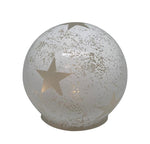 LED Glas Kugel mit 8 LED 
Motive: Stern 
Farbe: Weiss 
D:12cm H:11cm