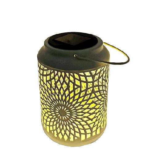 LED Solar Laterne in Gelb D12.5cm x H17.5cm