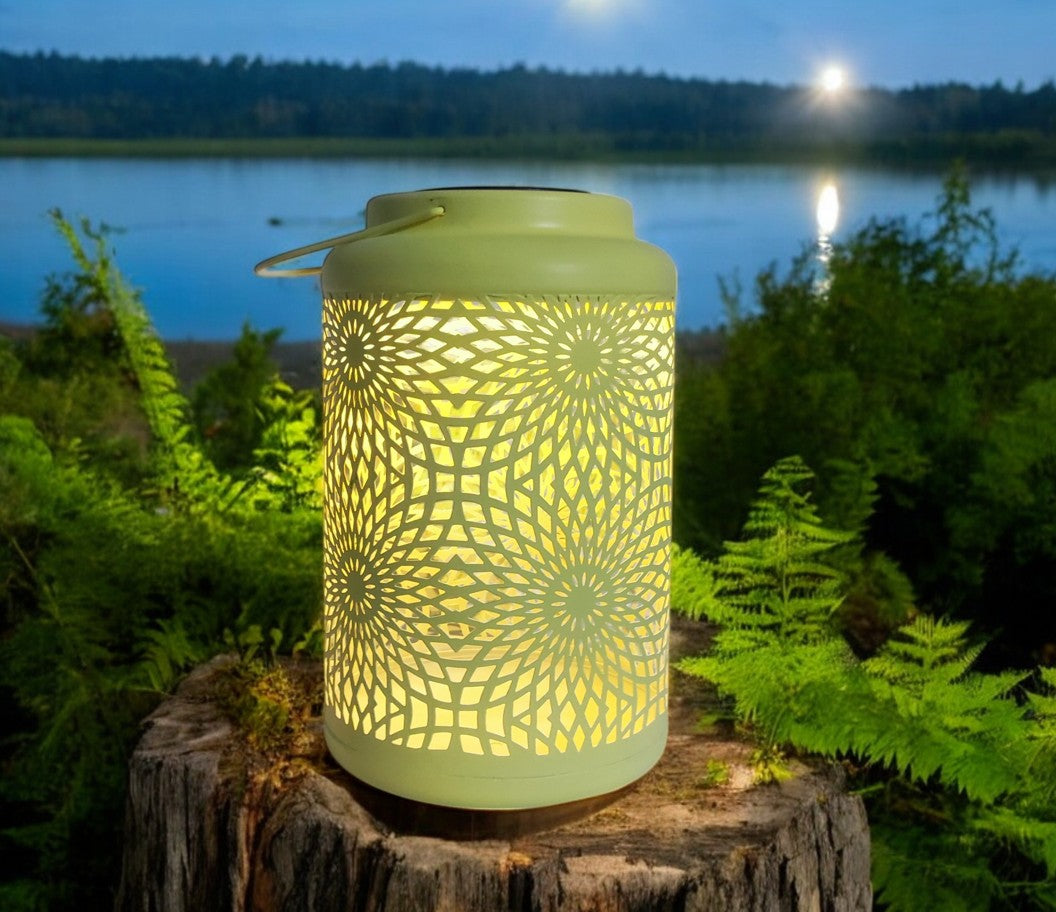 LED Solar Laterne in Gelb aus Metall L15.5cm x B15.5cm x H25.5cm