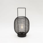 LED Solar Laterne 
aus Metall schwarz 
mit Henkel H:32cm