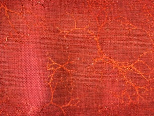 Dekostoff "imitiertes" Leinengewebe, Farbe: rot, Masse: 36cm x 300cm