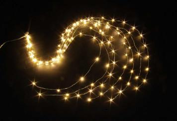 LED Outdoor Lichterkettenstrang 
125 LED, L: 100cm, silber Draht
Warm weiss Licht