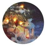 Tableau LED rond en toile 5 LED
 Motif : Lanterne de Noël
 D:40 cm D:1,8 cm