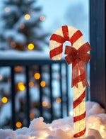 LED Zuckerstange Outdoor Metall mit 76 LED Grösse: 45x36x150cm