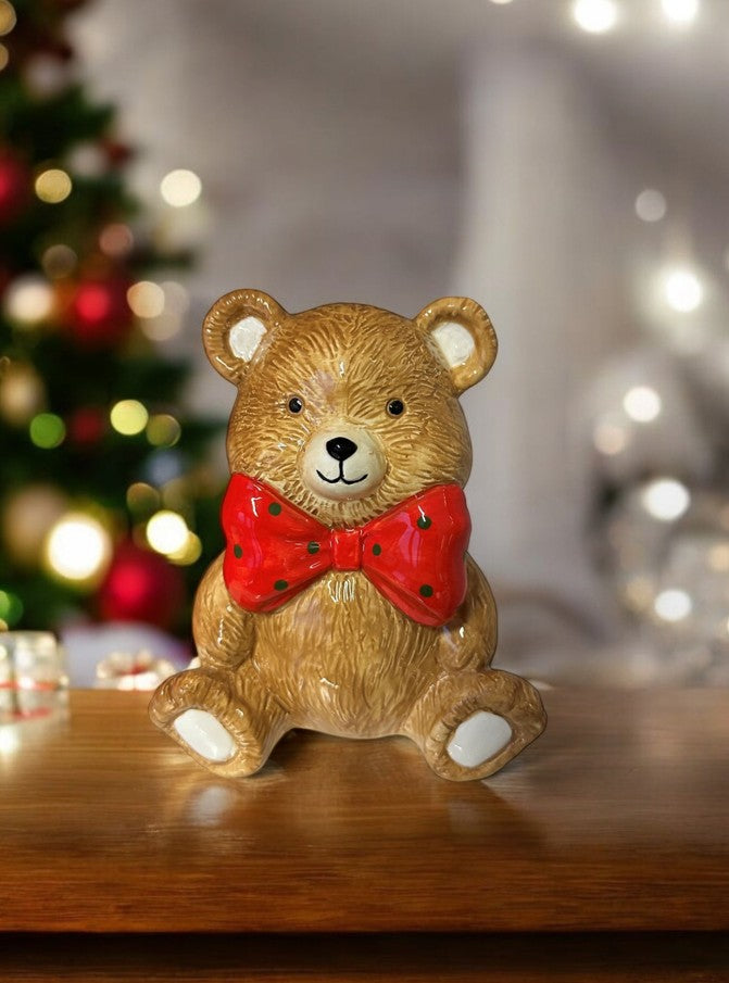 Deko FigurTeddybär sitzend hellbraun