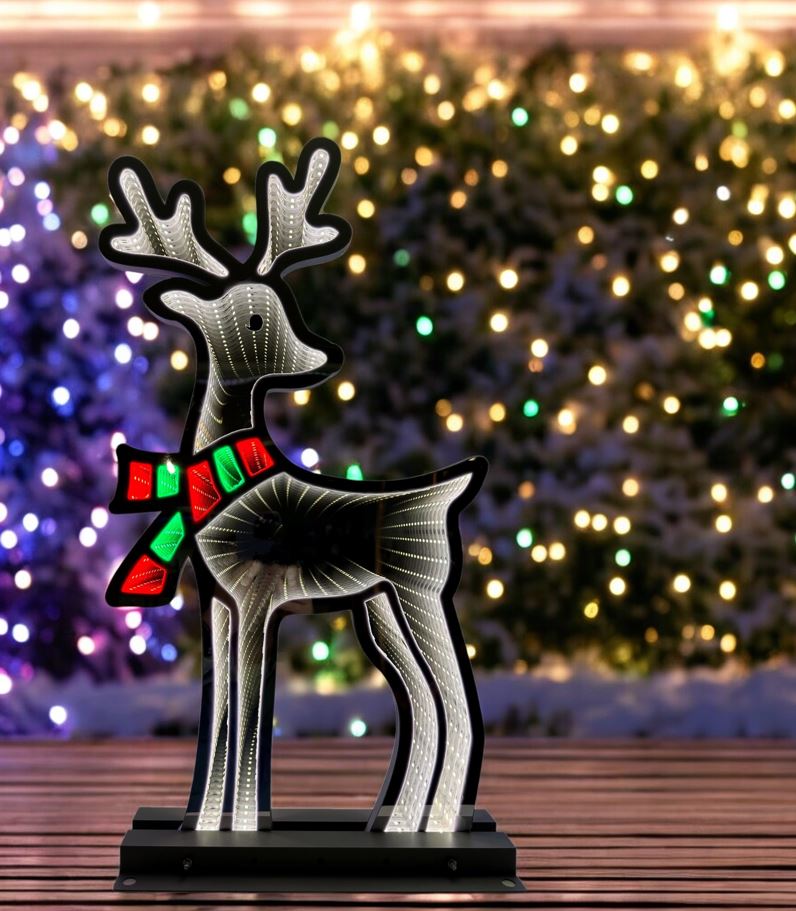 LED Figur Hirsch mit Infinity Effekt Outdoor H60cm