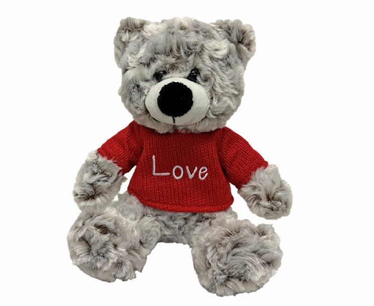 Plüschbär sitzend mit rotem T-Shirt LOVE Grösse15x21x20cm
