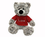 Plüschbär sitzend mit rotem T-Shirt LOVE Grösse15x21x20cm