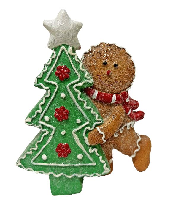 Deko Lebkuchen mit Tannenbaum aus Polyresin