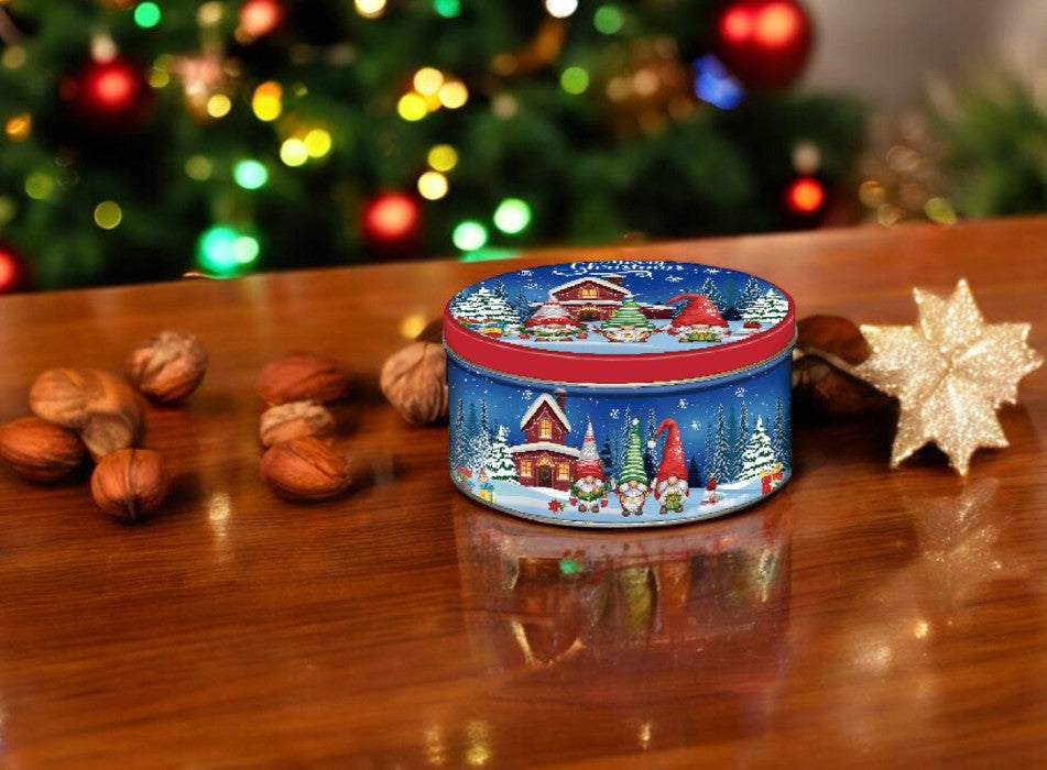 Guetzlidosen 3er Set rund mit XMAS Motiv Wichtel Weissblech