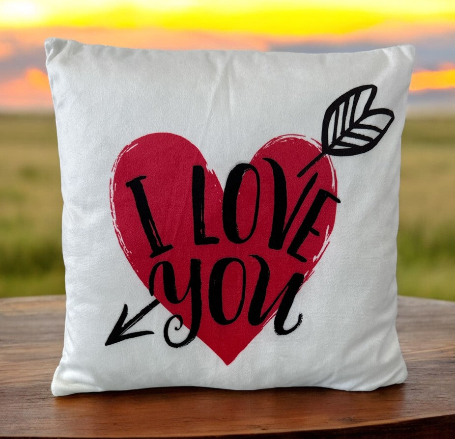 Kissen I Love You mit Reisverschluss Grösse: 30cmx30cm Digitaldruck einseitig