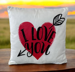 Kissen I Love You mit Reisverschluss Grösse: 30cmx30cm Digitaldruck einseitig