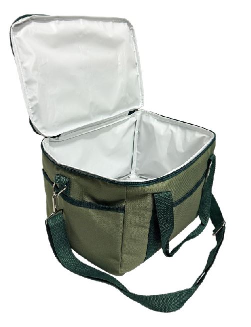 Kühltasche mit 3 Aussenfächern Tragegurt, Tragehenkel Farbe grün