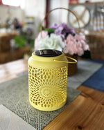 LED Solar Laterne in Gelb D12.5cm x H17.5cm