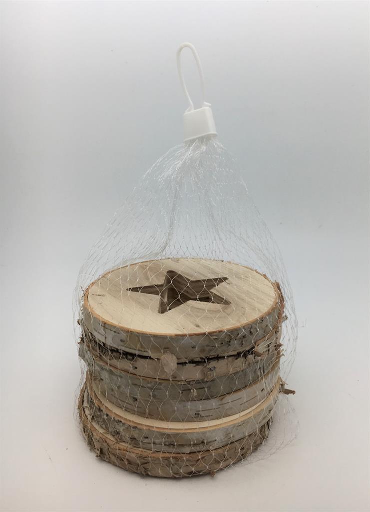 Untersetzer 6er Set aus Holz
D10cm x H1cm
Motiv: Sterne
Naturholz