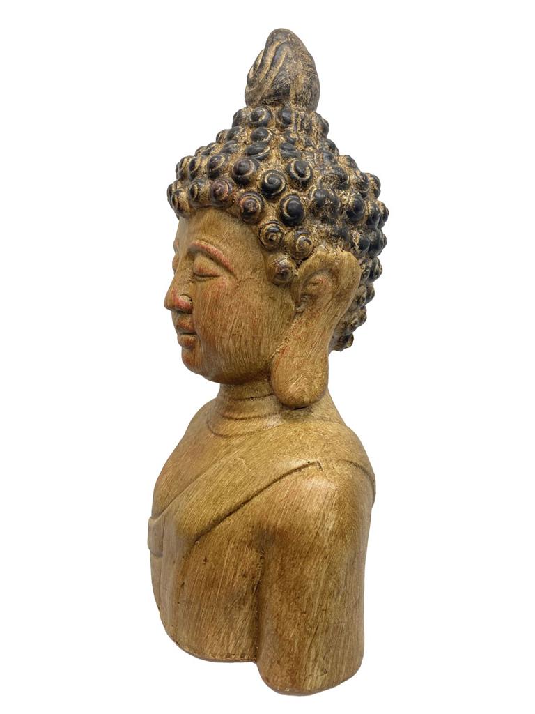 Deko Figur Buddha Büste braun gewischt