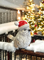 Deko Vogel mit roter XMAS Mütze