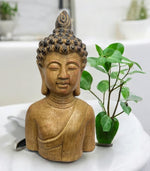 Deko Figur Buddha Büste braun gewischt
