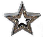 LED Holz Stern mit Stern Design 36 LED, D:47cm 
Farbe: Grau/Weiss Washed