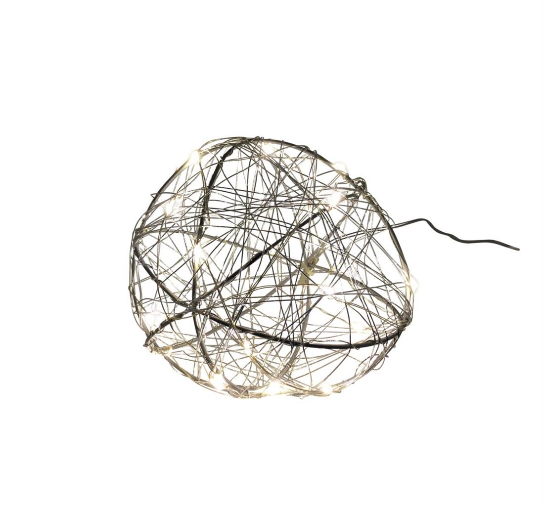 LED Draht-Kugel mit 20LED
D:12cm
Farbe: Silber
