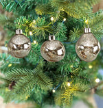 Weihnachtskugel Glas organic 6er Set silber mercury D6-7cm