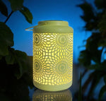 LED Solar Laterne in Gelb aus Metall L15.5cm x B15.5cm x H25.5cm