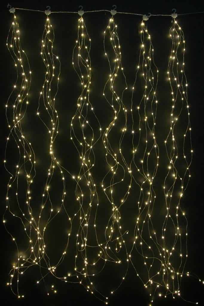 LED Lichtervorhang Outdoor 540 LED - Microlight B:75cm H:150cm warm weisses Licht