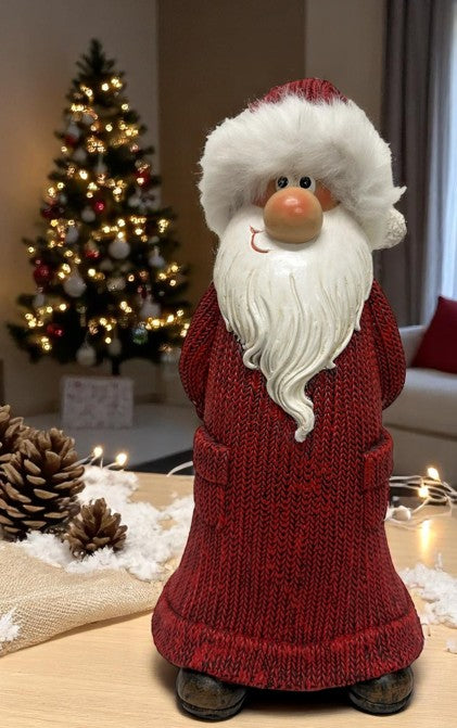 Deko Weihnachtsmann rot aus Polyresin H24.5cm