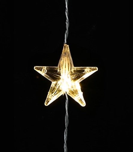 LED Lichtervorhang Outdoor 
mit Sternen 48 LED
B:175cm H:120cm
Warm weisses Licht