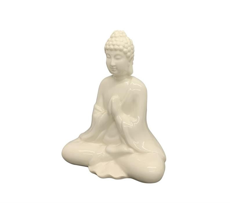Buddha aus Porzellan H:21cm
Farbe: Weiss
L:16.5cm B:10.8cm H:21cm