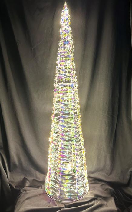LED Kegel Candy Outdoor aus Metall mit 600 Micro LED Farbige PET Streifen