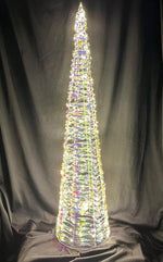 LED Kegel Candy Outdoor aus Metall mit 600 Micro LED Farbige PET Streifen