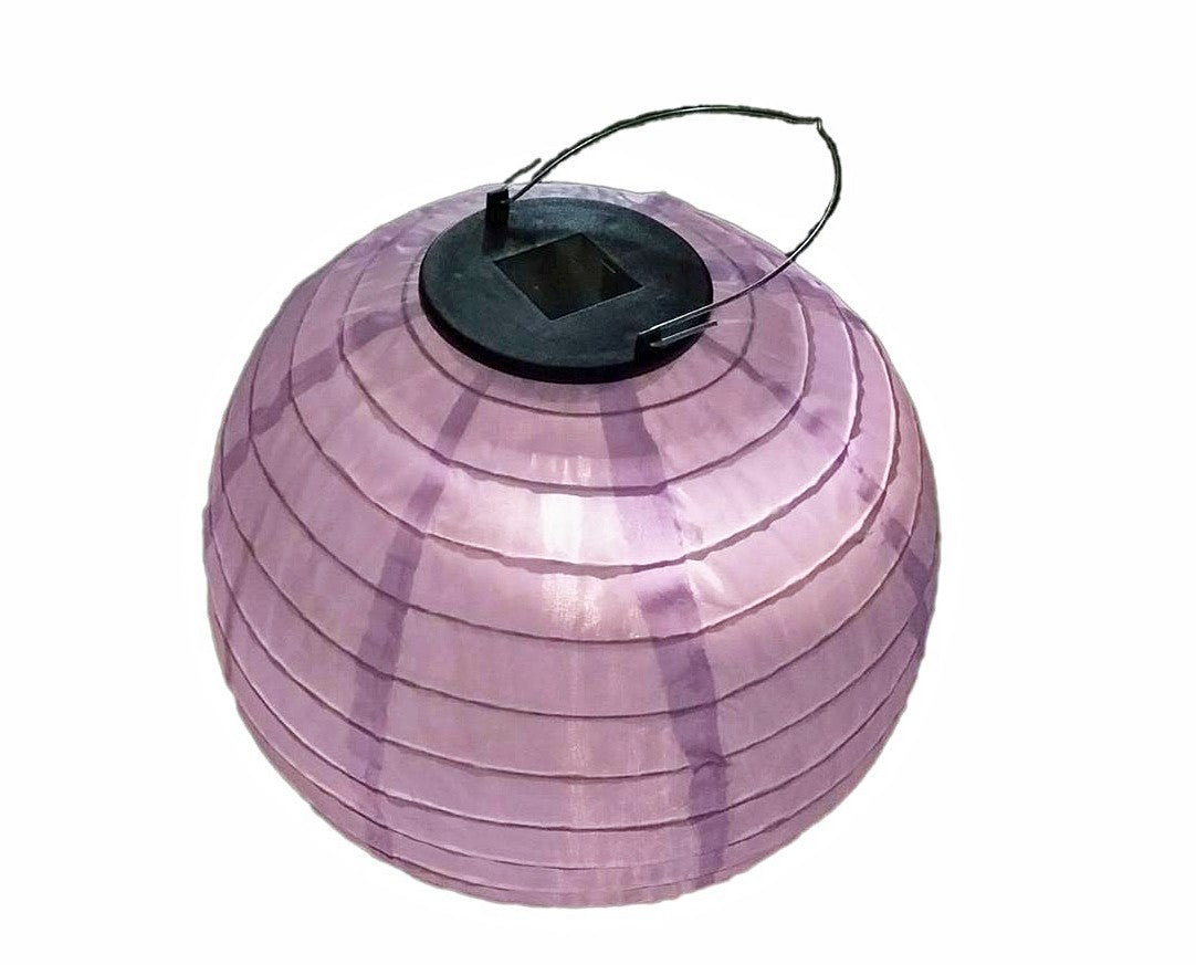 LED Solar Outdoor Lampion 
mit 1 LED D:25cm 
Farbe: Violett 
Warm weisses Licht