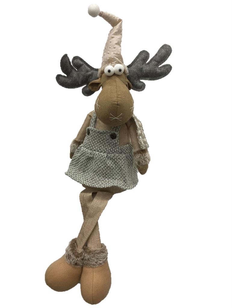 Deko Rentier Mädchen 
Farbe: braun / grau