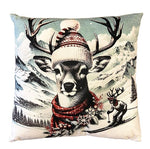 Kissen Hirschkopf XMAS Winter Digitaldruck einseitig mit Reisverschluss
