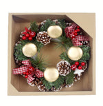 Weihnachtskranz dekoriert, D30cm H:10cm, Farbe: Grün