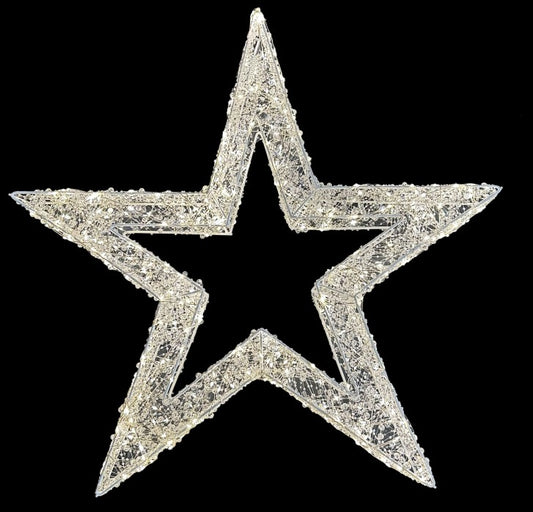 LED Stern weiss Outdoor aus Metall mit 600 LED Micro Light Grösse 70x8x70cm