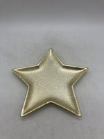 Deko Schale Stern aus Keramik Farbe: Gold D:18cm x H:1.6cm