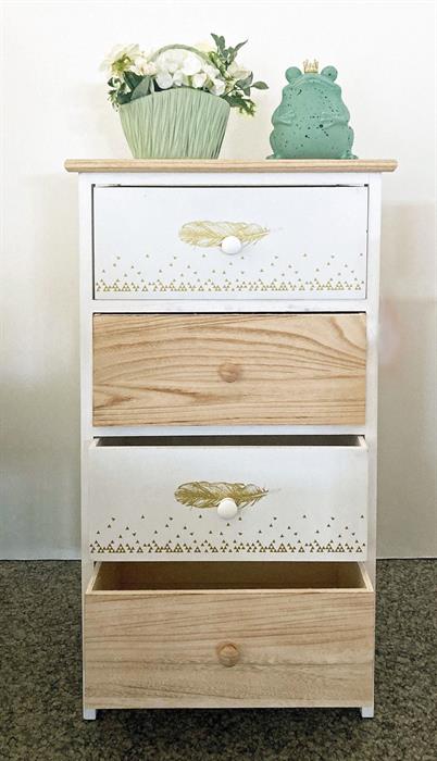 Cassettiera in legno con 4 cassetti