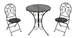 Bistro Set aus Metall Gartentisch und 2 Stühle Farbe: Anthrazit