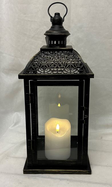 Laterne aus Metall anthrazit H41cm