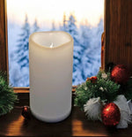 LED Solar Kerze Kunststoff 
Outdoor wasserdicht IP44 
D:10cm - H:19.5cm 
Farbe weiss