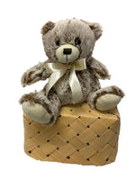 Plüschbär sitzend mit 
Geschenkband H:20cm 
Farbe: Braun