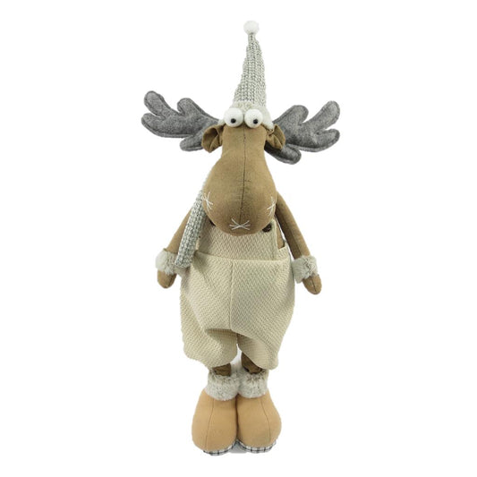 Deko Rentier Junge 
stehend mit ausziehbaren Beinen
Farbe: Braun / Grau