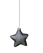 LED Hänger als Stern aus Glas schwarz 10 LED 4.8 x 12 x 12cm
