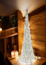 LED Kegel weiss Outdoor aus Metall mit 300 LED Micro Light Grösse 16x16x60cm