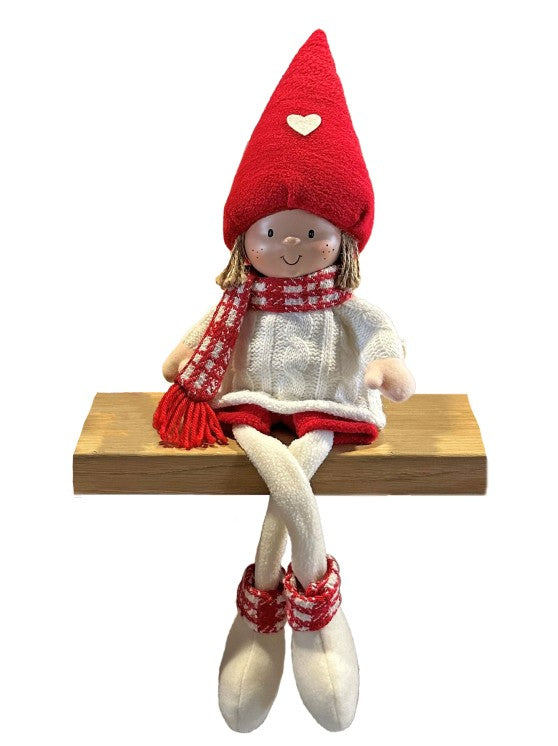 Deko Figur Junge weiss rot Kantenhocker H52cm