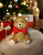 Deko FigurTeddybär sitzend hellbraun